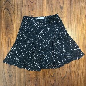 Women’s Black Polka Dot Flared Skirt